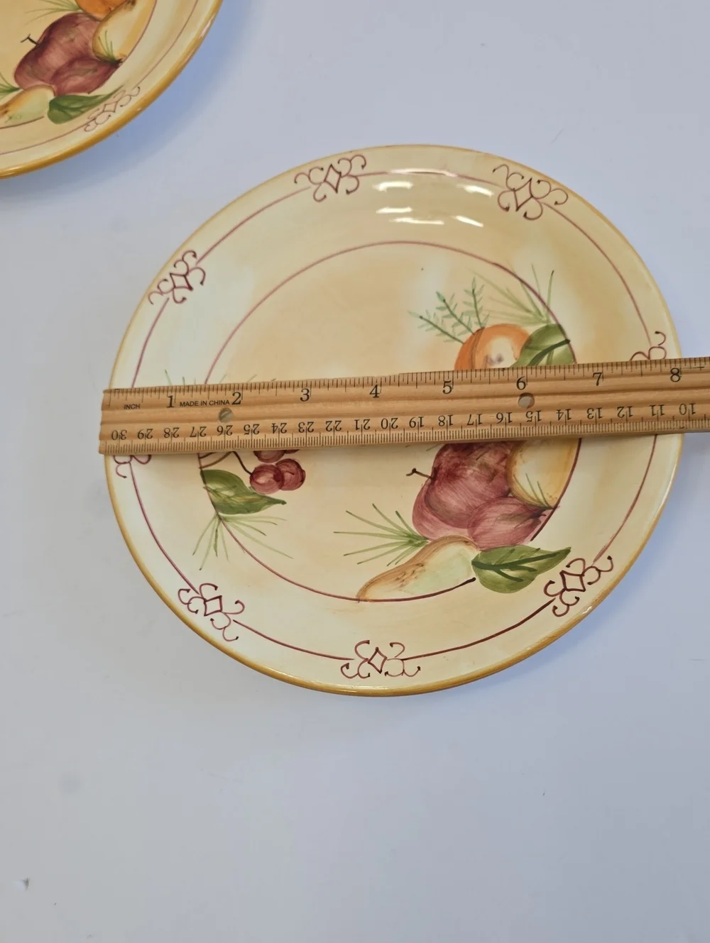 NWT Crate & Barrel Set Of 3 Winter Orchard Salad Saucer Plates 8